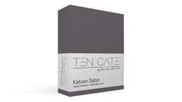 100% cotton satin fitted sheet in anthracite color, available in multiple sizes including 180x200, 160x200, 140x200, and 90x200.