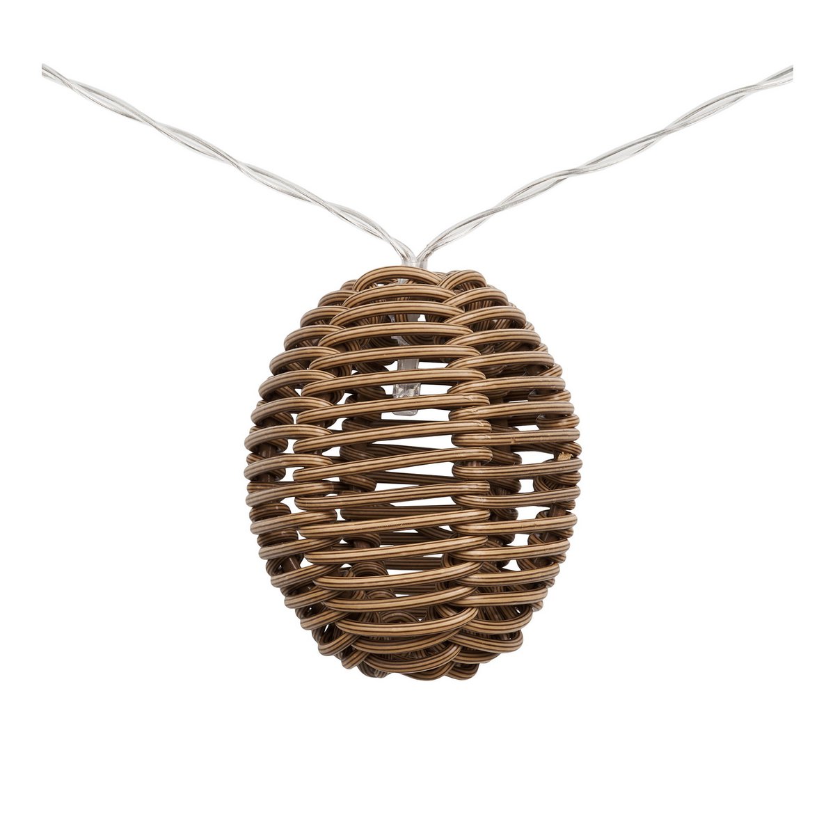Lampa łańcuchowa LED Carlisle, polirattan/metal, naturalny/czarny