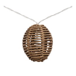Lampa łańcuchowa LED Carlisle, polirattan/metal, naturalny/czarny