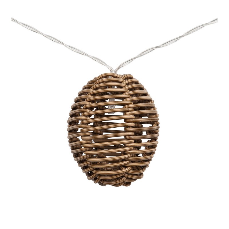 Lampa łańcuchowa LED Carlisle, polirattan/metal, naturalny/czarny