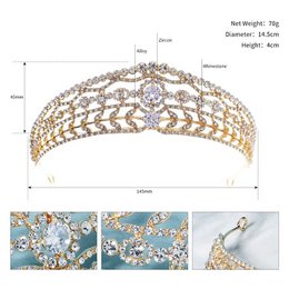 Tiaras de cristal de estilo real de la corona reina