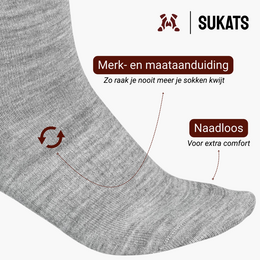 Skarpety z wełny Merino Sukats® 4 lub 8 par | Skarpety wełniane | Bez szwu | Wiele kolorów i rozmiarów