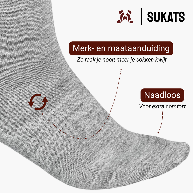 Skarpety z wełny Merino Sukats® 4 lub 8 par | Skarpety wełniane | Bez szwu | Wiele kolorów i rozmiarów