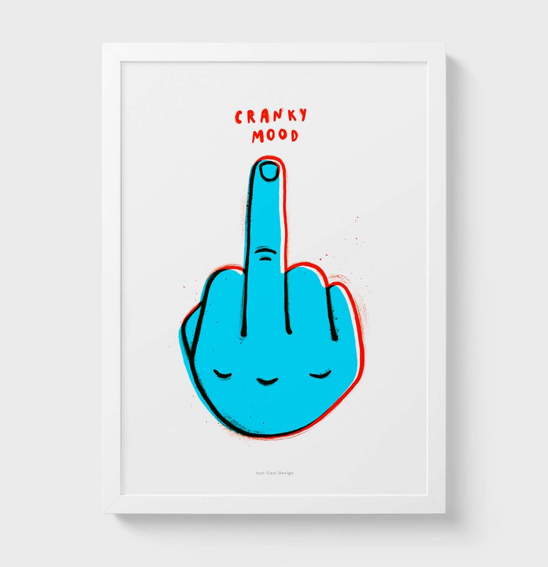 Humeur grincheuse | Affiche d'impression d'art d'illustration