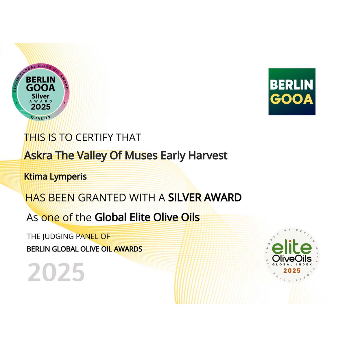 ASKRA Early Harvest Monovarietal Extra Virgin Olive Oil