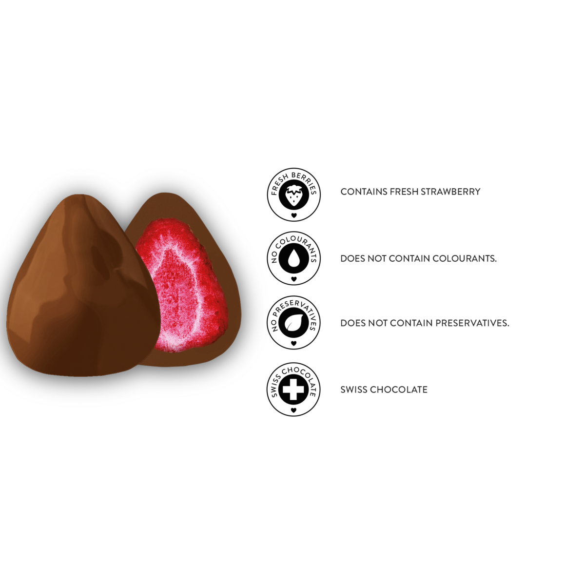 Strawberry Dragee mælkechokolade, 80 g