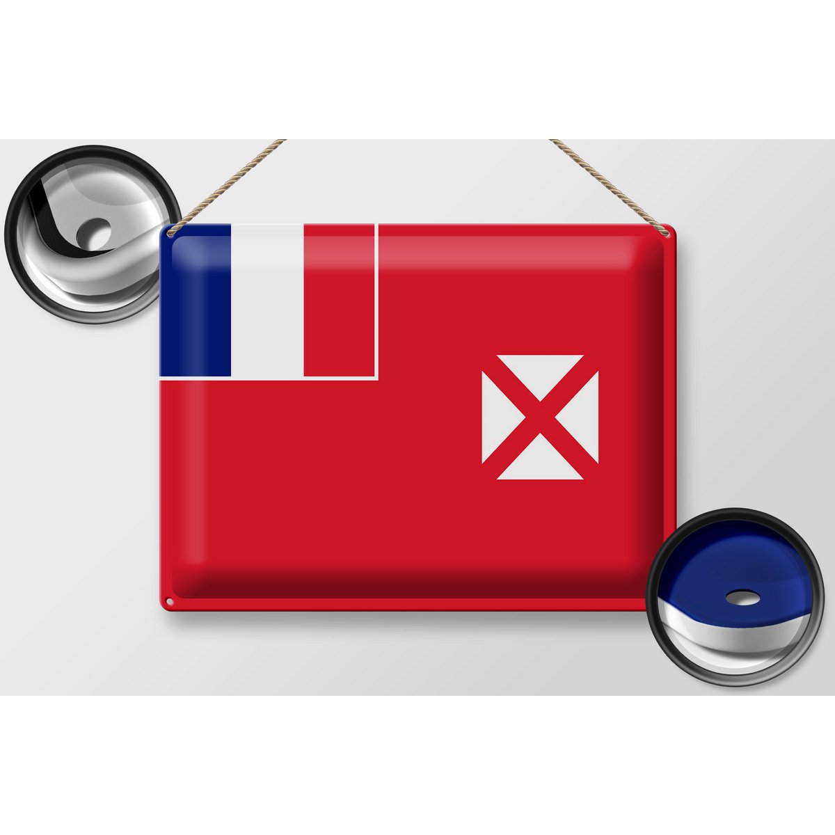 Tin sign flag Wallis and Futuna 40x30cm Flag of Wallis