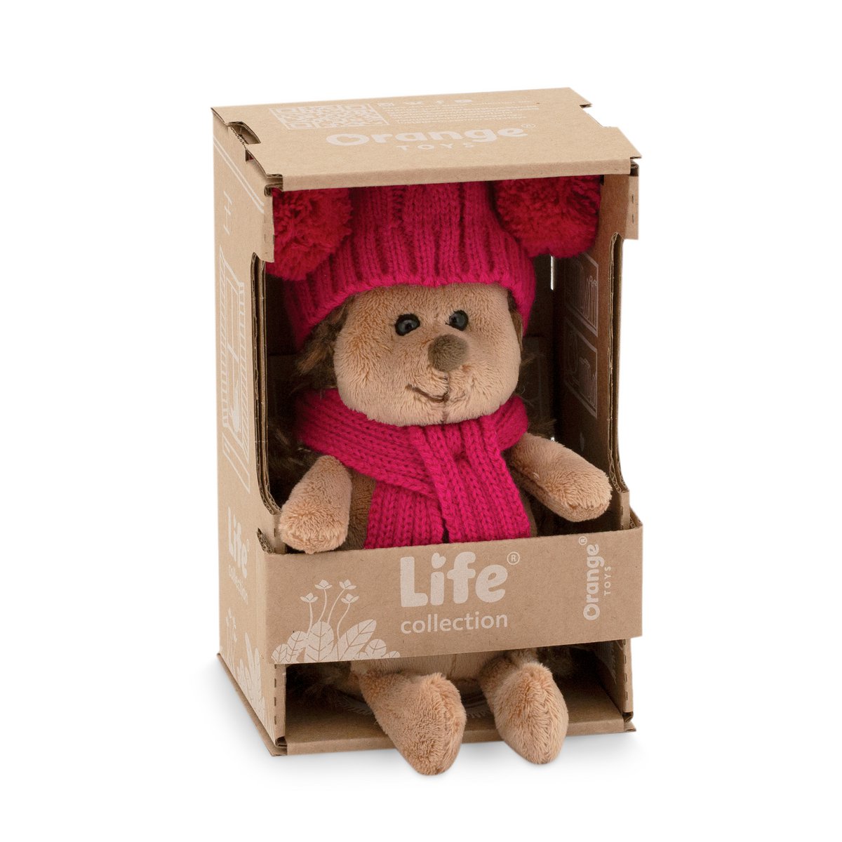 Weiches Spielzeug, Leben - flauschiger Hedgehog in Double -Pompon -Hut (18 cm)