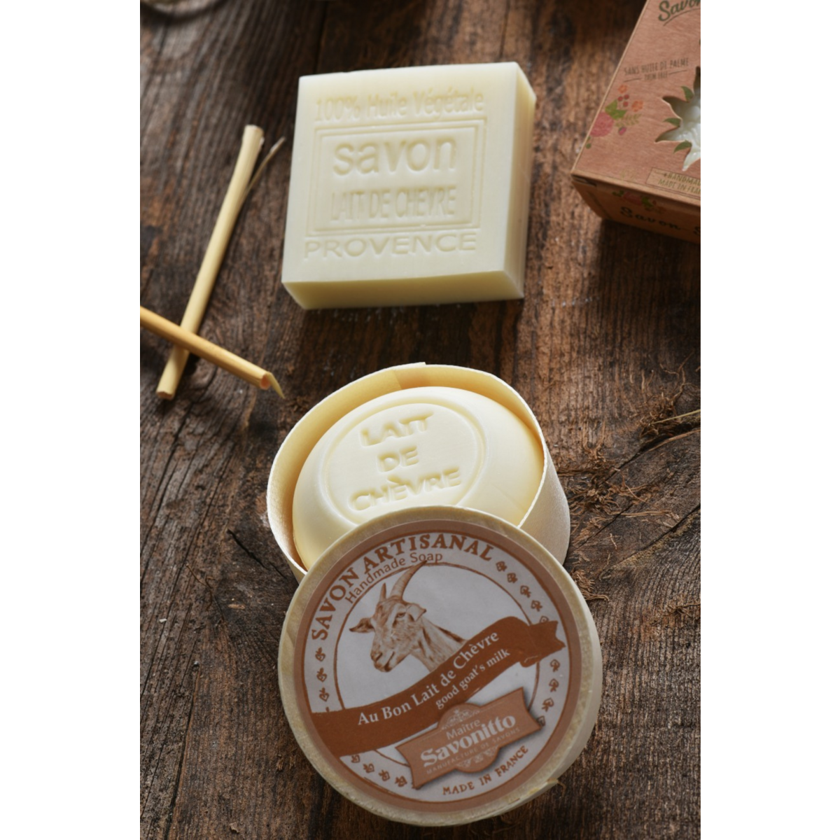 Goat's milk soap in wooden box 100g