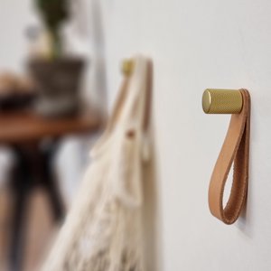 ShineUp - Brass look with leather strap (2 pcs)