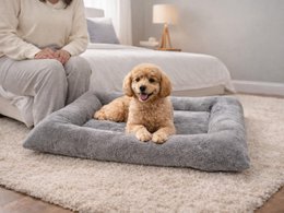 Yommy Ortopædisk Hundeseng | 3 størrelser (M/L/XL) | Ledstøtteskummadras | Grå, brun, blå og lyserød