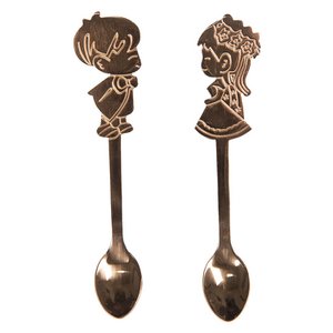 Spoons set of 2 12 cm copper -colored metal children tablespoons