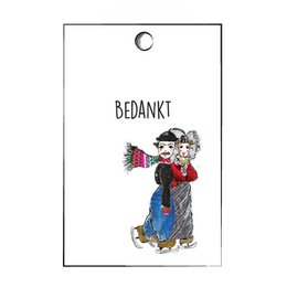Zeeland Gift Label “Thank you” – Zeeland Girl & Farmer on Skate