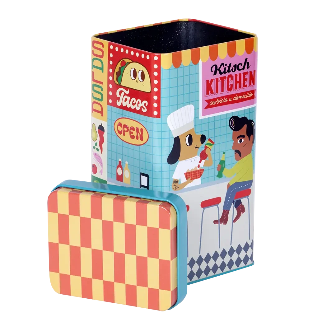 Kitsch Kitchen rechteckige Dose The Restaurant the chef 11x20cm