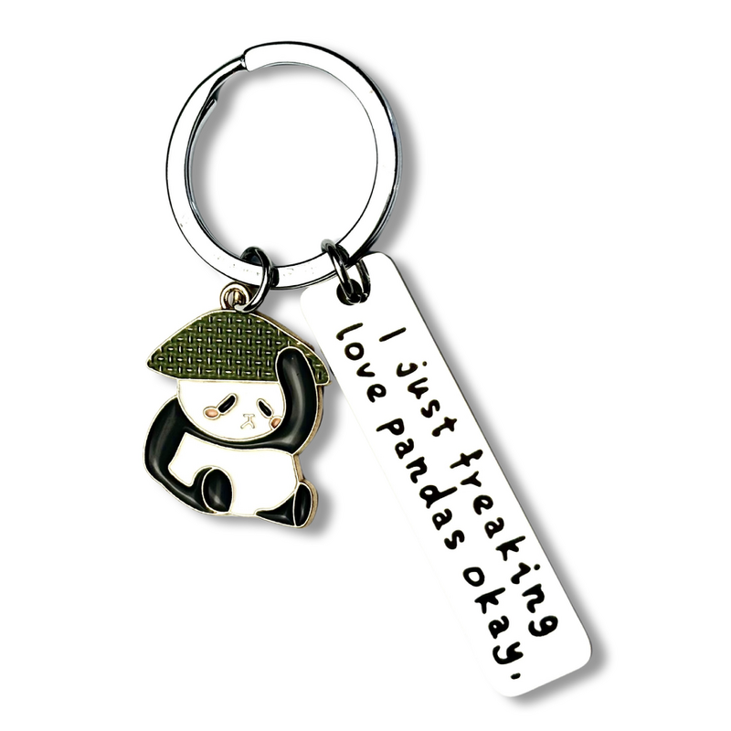 Llavero de metal “I Just Freaking Love Pandas”