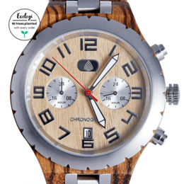 Modern Mens Watch, Wood Wrist Watch, Holiday Gifts For Him, Chronograph Watch, Accessories And Watches, Sustainable Watch ~ The Sandalwood