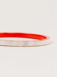 Bracelet bandeau en corne blonde et laque orange