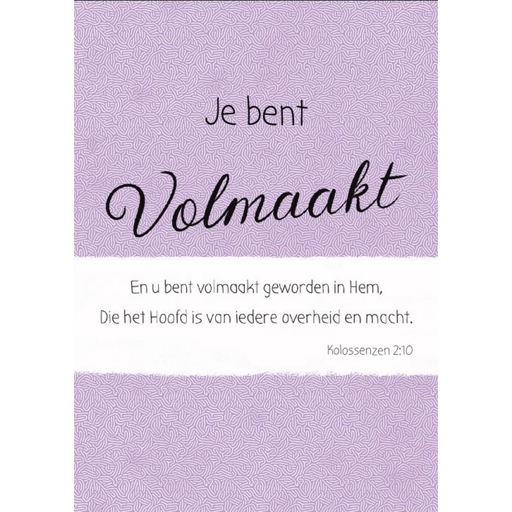Christelijke kaart - Je bent volmaakt