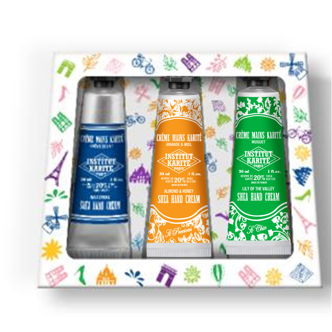 Trio Parisien - 3 Crèmes Mains sans étuis - Crème de Lait, Amande&Miel, Muguet