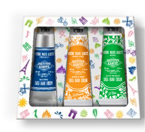 Trio Parisien – 3 Crèmes Mains sans étuis – Crème de Lait, Amande&Miel, Muguet