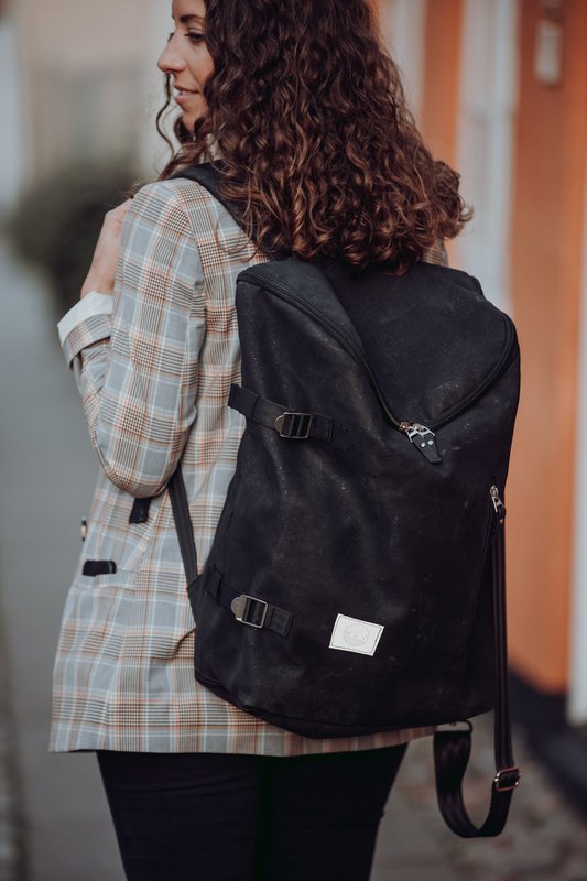 🌱 Cork Edition, black diaper bag