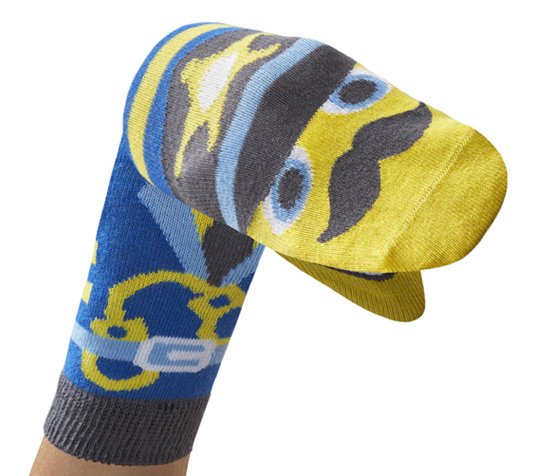 Police officer sock puppet children's sock