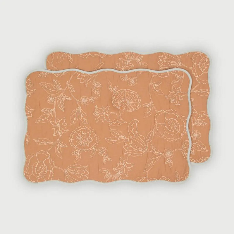 Tafelmat | Rosabelle Chintz Spice Scallop Matten-set van 2 van Sanctuary Living