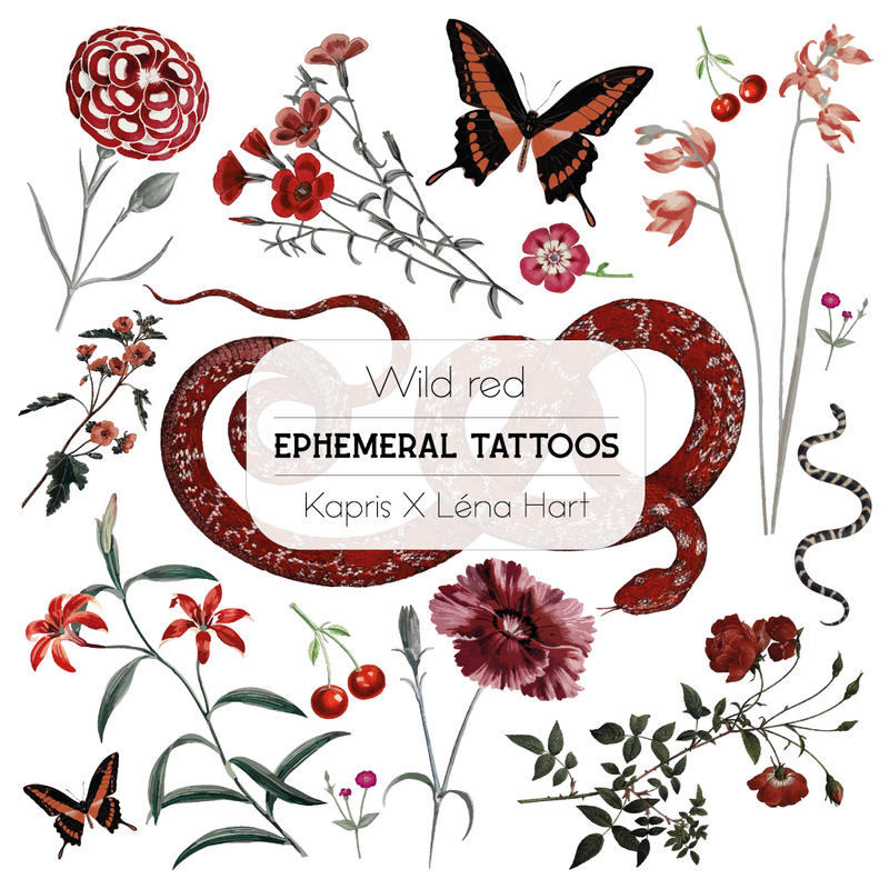 Wild rood - Tijdelijke tatoeages