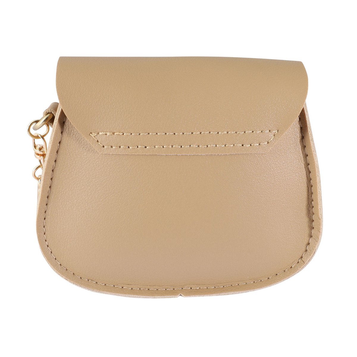 Minitasje met karabijnhaak, kunstleer, beige