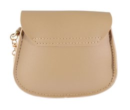 Minitasje met karabijnhaak, kunstleer, beige