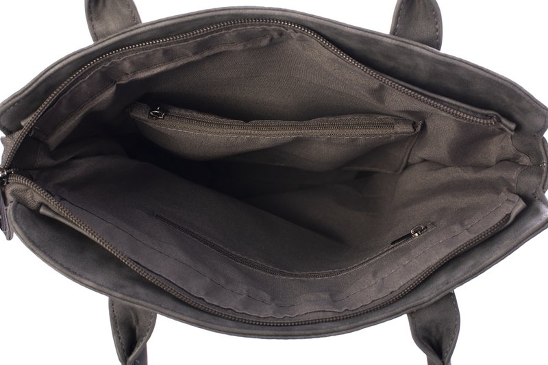 Borsa a mano curva grigia