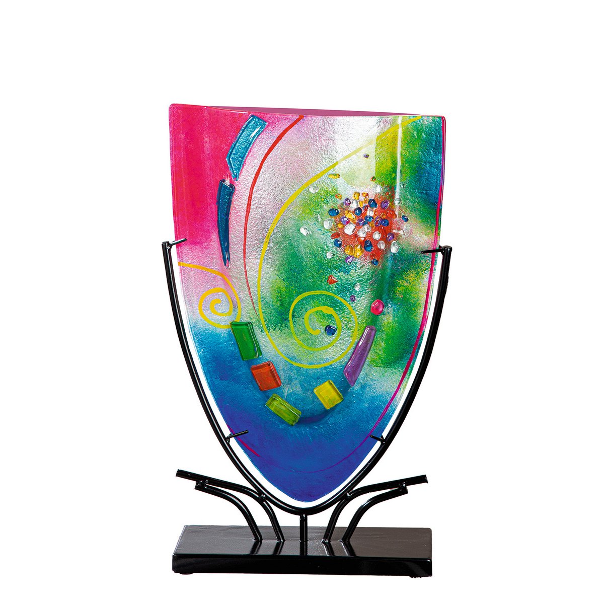 Vase oval Cool blau; pink H. 49 cm, VE 1