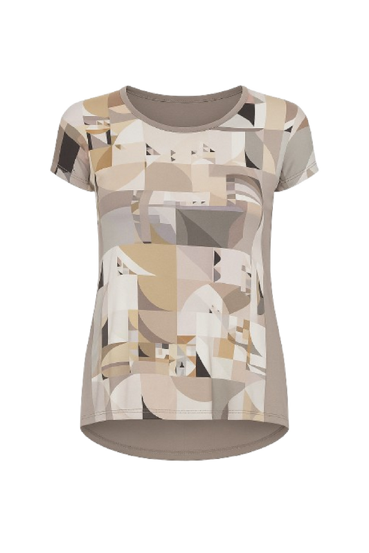 Top con estampado geométrico de manga corta