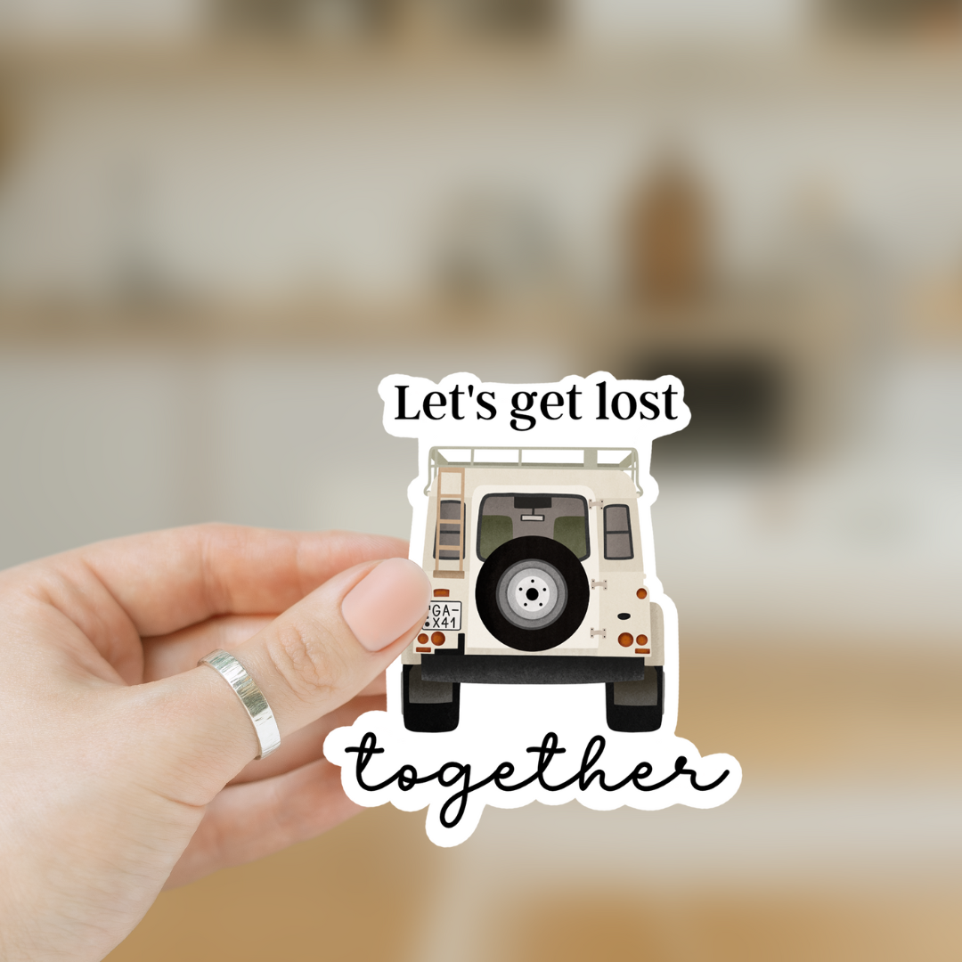 Klistermærke Camper Van Love Vinyl - "Lets get lost" Klistermærke Travel KissCut