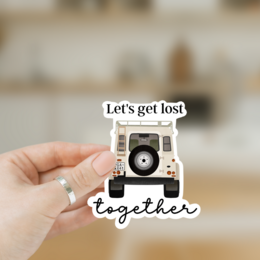 Klistermærke Camper Van Love Vinyl - "Lets get lost" Klistermærke Travel KissCut