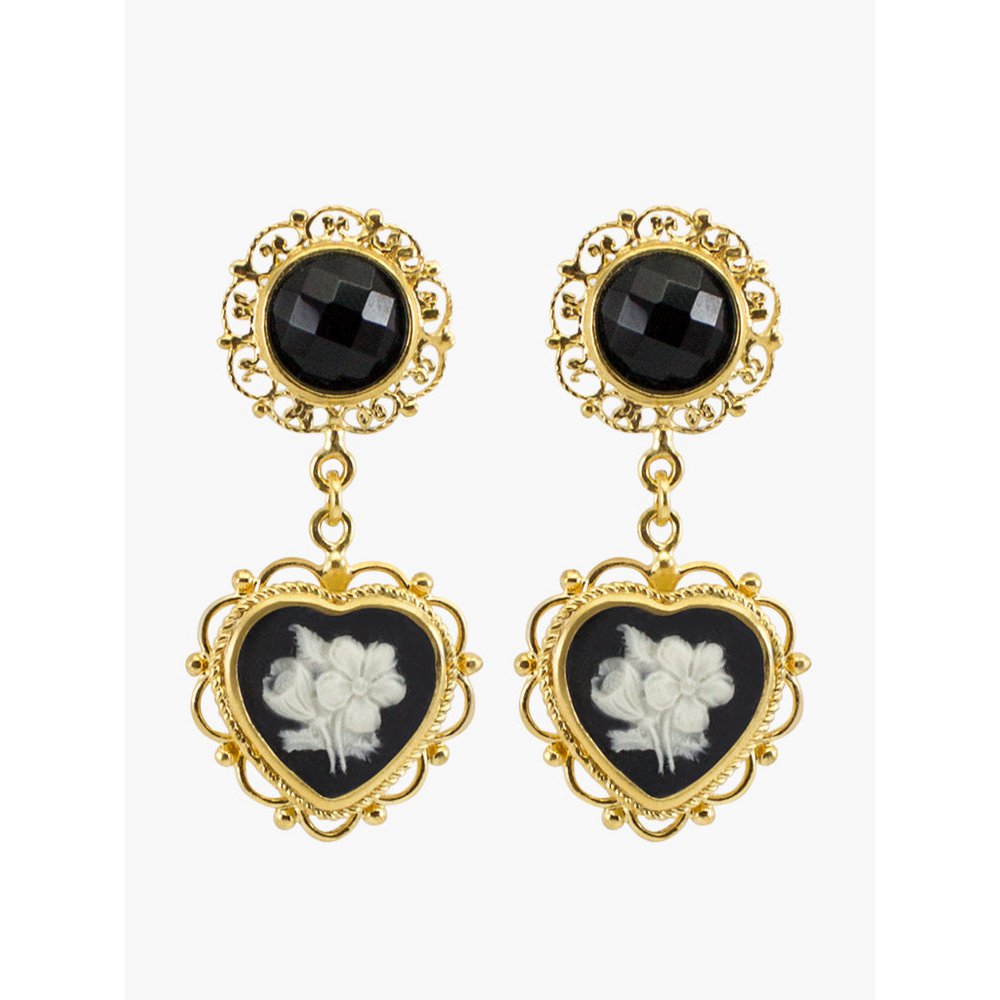 Boucles d'oreilles bouquet camée