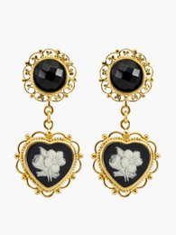 Boucles d'oreilles bouquet camée