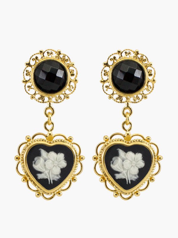 Boucles d'oreilles bouquet camée