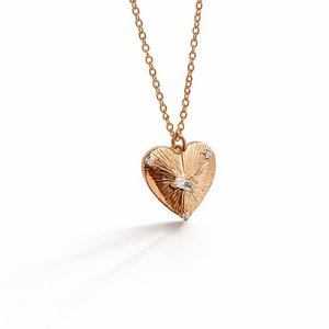 LUMIÈRE HEART - Goldene Herzkette mit Zirkonen