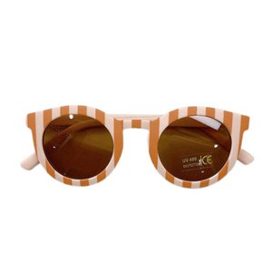 Kindersonnenbrille Streifen | Kinder Sonnenbrillen | Weiß-Orange | Rosa-Orange