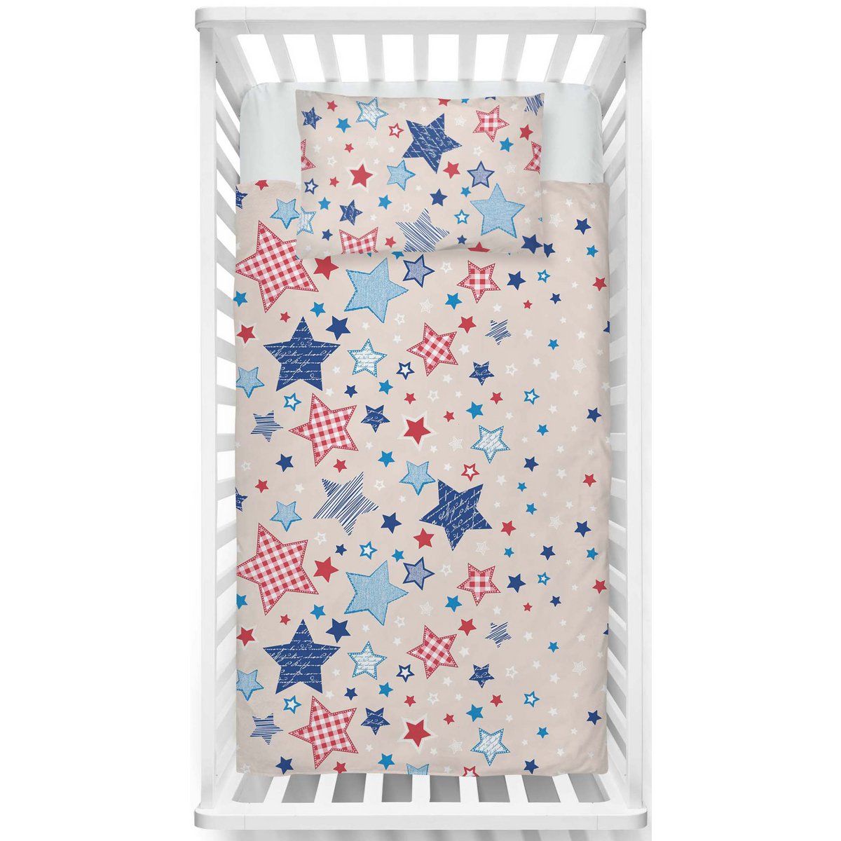 Beaver beddengoedset 100x135cm sterren in beige blauw