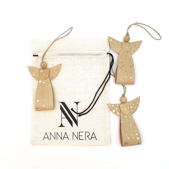 Engel ornament naturel/goud AN etui 900-007set/3
