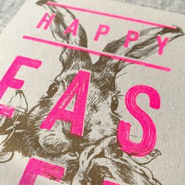 Postkarte / Typo / Happy Easter / Ökopapier
