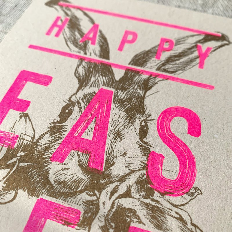 Postkarte / Typo / Happy Easter / Ökopapier