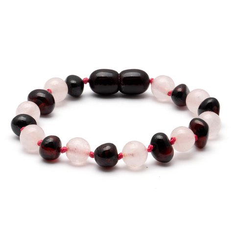 Baltic Amber & Rose Quartz Armband 1