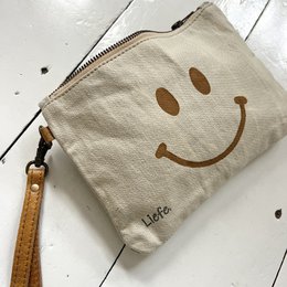 Clutch Happy Face cinnamon (vintage light canvas) NEW