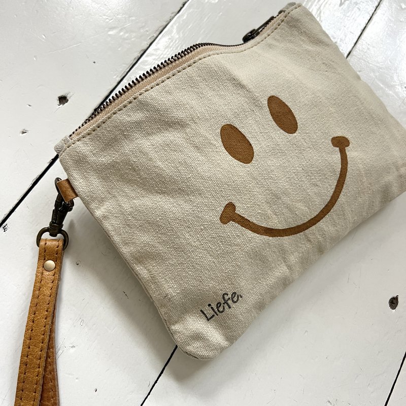 Clutch Happy Face cinnamon (vintage light canvas) NEW