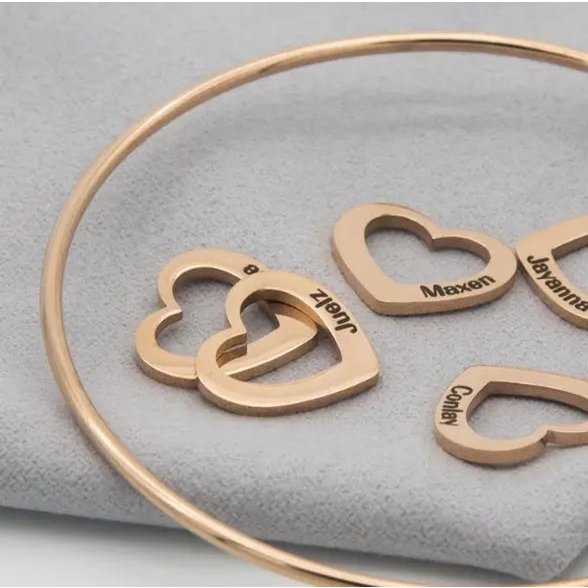 Love Bracelet Peach Heart Name Lettering Titanium stalen armband