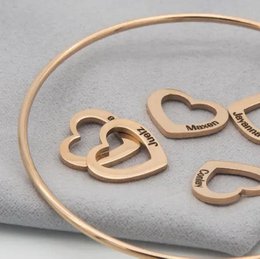 Love Bracelet Peach Heart Name Lettering Titanium stalen armband