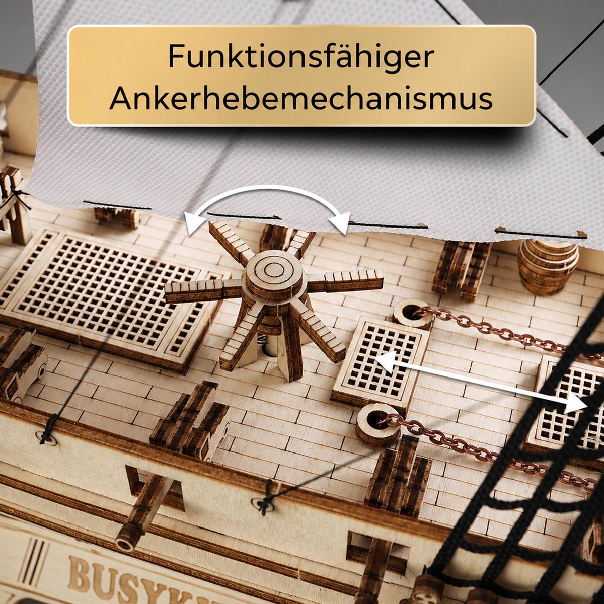 Brigg aus Holz zum Bauen Eisberg – 3D-Holzpuzzle 311 Teile, Schiffsmodell mit Segeln und Takelage, Modellbausatz ab 12 Jahren